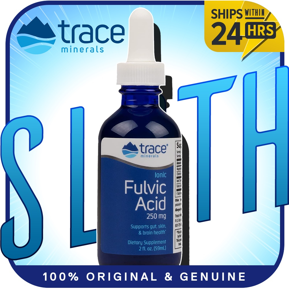Trace Minerals Liquid Ionic Fulvic Acid Gut, Digestion, Skin, Brain Function l Trace