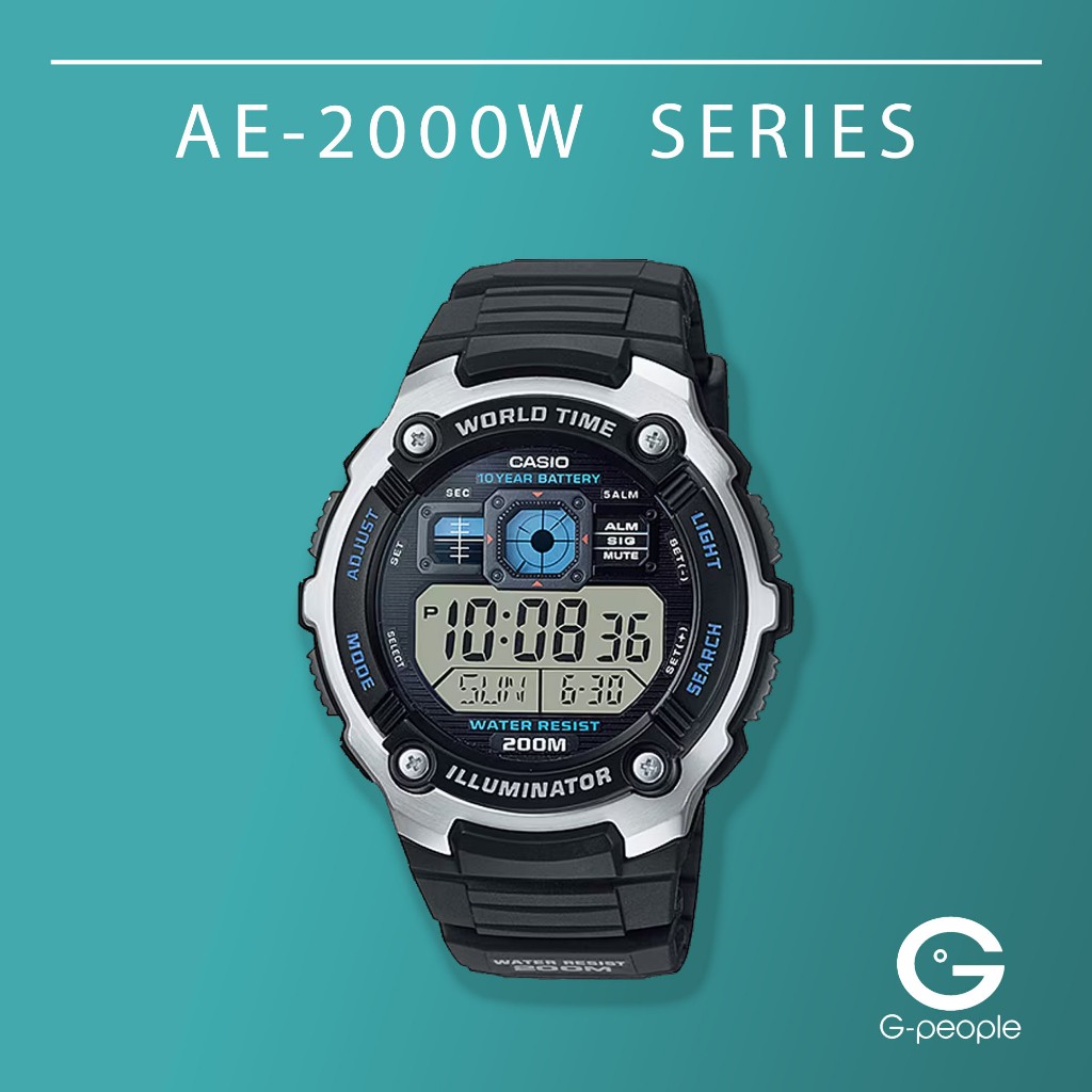 CASIO AE 2000W 1AV AE 2000W 1A AE 2000W 200M WR WATCH 100