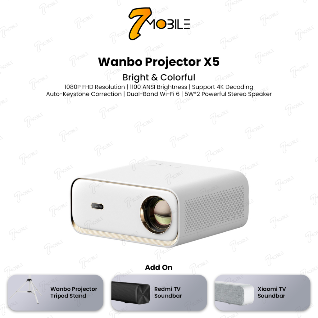 Wanbo X5 Projector [1100ANSI 1GB+16GB DualBand WiFi6] / Wanbo T6