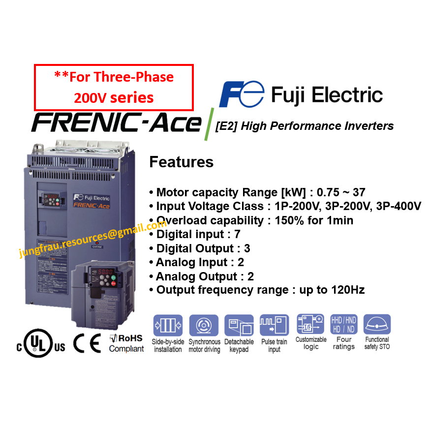 [FUJI ELECTRIC] INVERTER DRIVE (VFD/VSD) FRENIC-ACE E2S (THREE PHASE ...