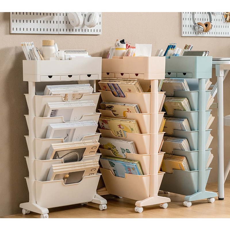 Classroom Desk Side Storage Shelf Study Movable Bookshelf Children's Room Book Storage Shopee