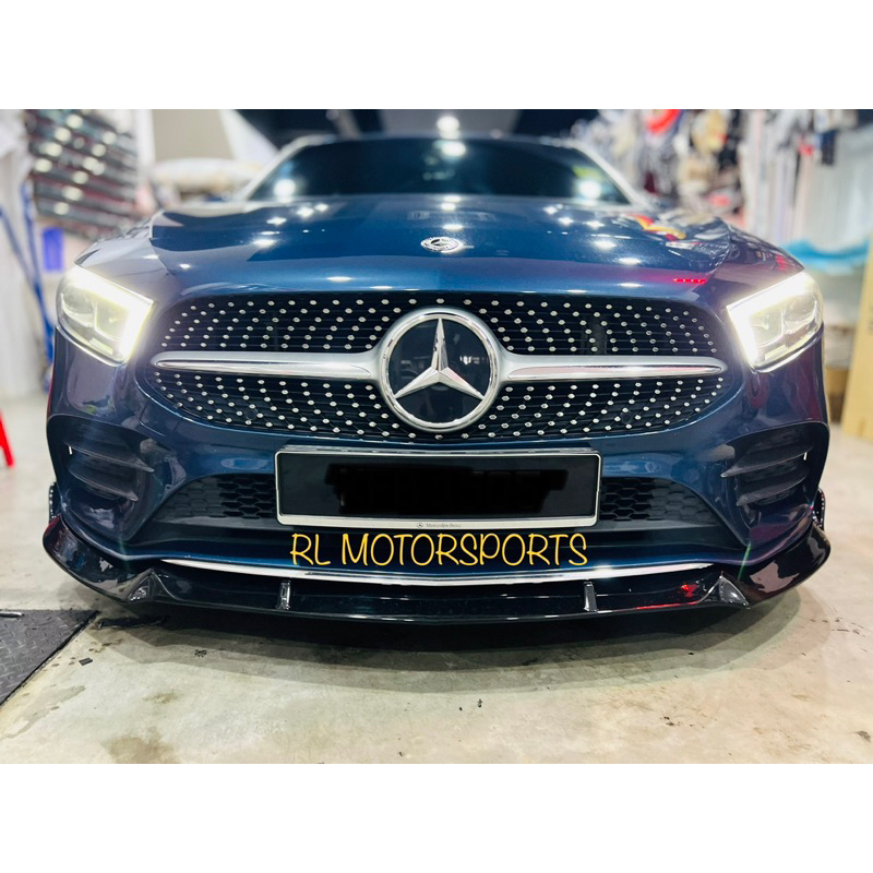 FOR MERCEDES A CLASS W177 A35 A45 AMG LINE B STYLE FRONT SPLITTER LIP SOILER 18