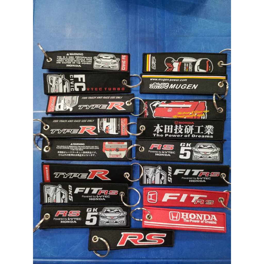 Honda TYPE R MUGEN FIT RS Universal keychain Strong Fabric With Ring ...