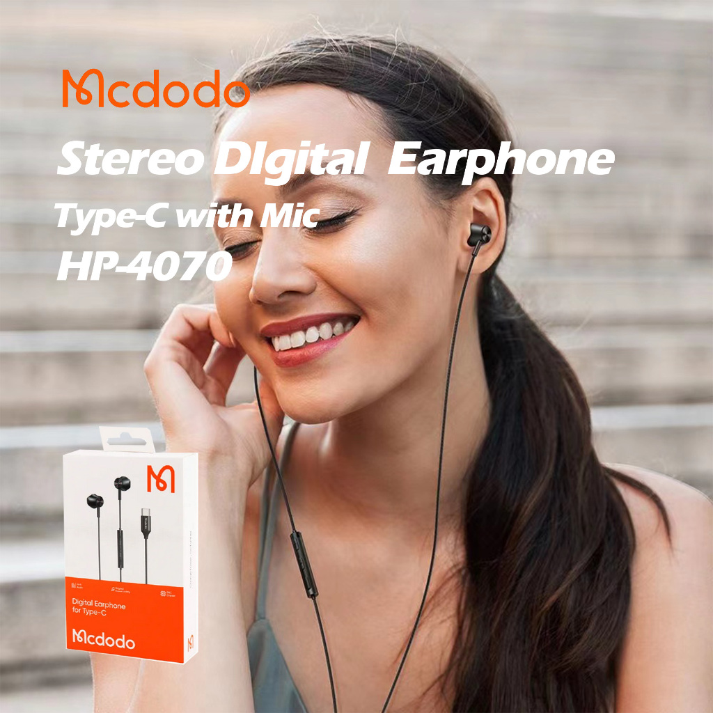 Original Mcdodo HP-4070 Type-C Hi-Fi Stereo Wired Earphone with Mic ...
