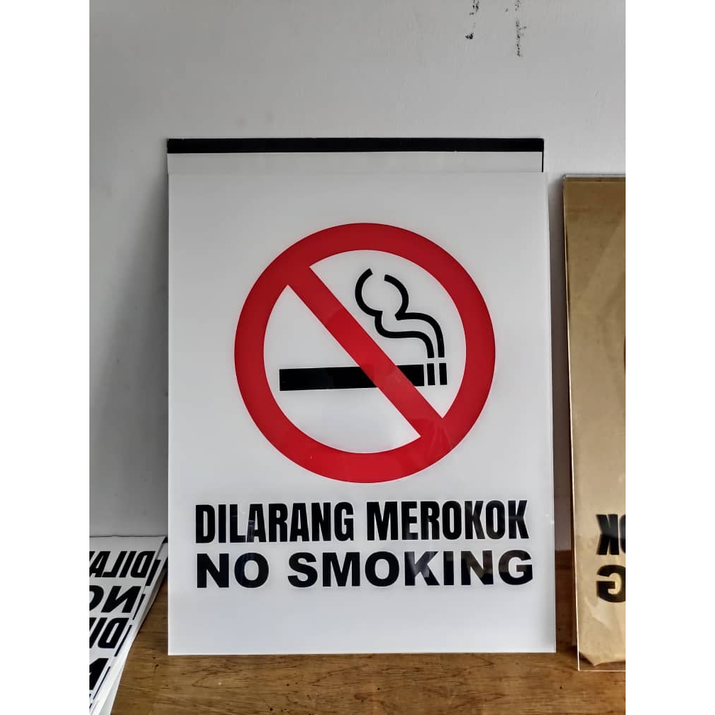 No Smoking Sign/Papan Tanda Dilarang Merokok/Arcylic Sign | Shopee Malaysia