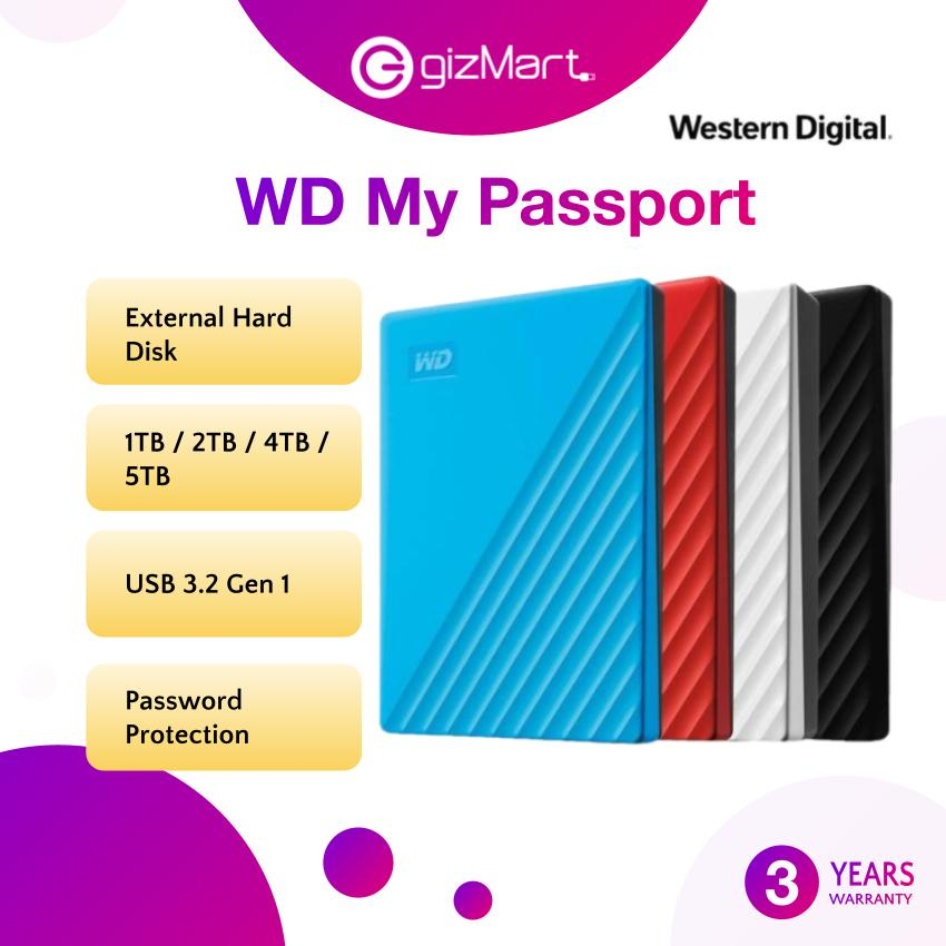 Western Digital Wd My Passport 1tb2tb4tb5tb Usb32 Gen 1 External Portable Hard Drive Hdd 9586