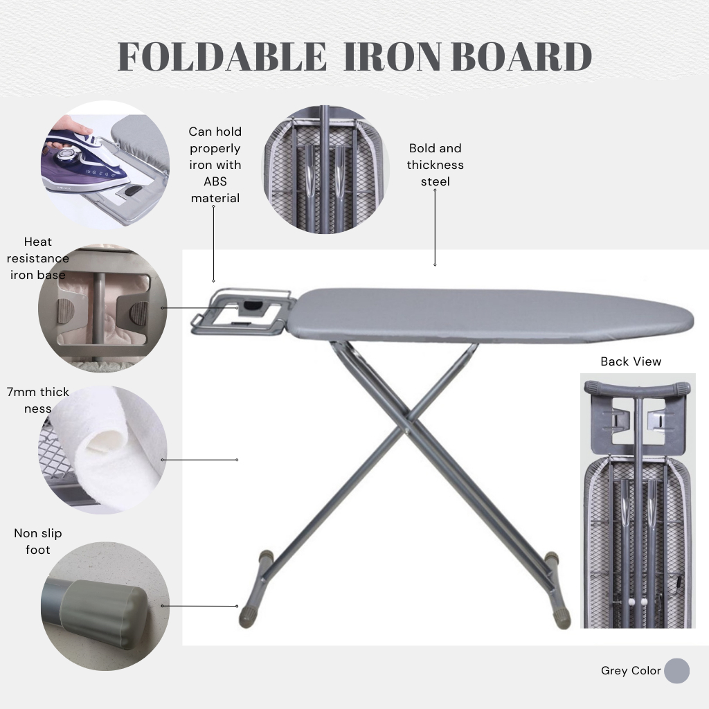 JFH Foldable Iron Board / Papan Seterika Murah (COLOR RANDOM) | Shopee ...