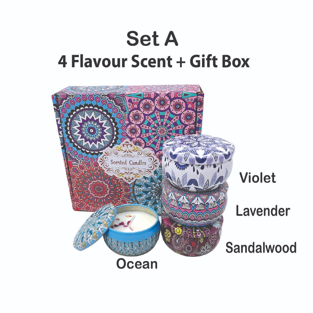 Scented Candles Door Gift Set Aromatherapy Candle Fragrance Soy Wax