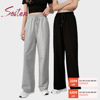 NEW 2023】ST401 S-2XL Women Casual Cargo Long Pants Elastic Loose Straight  Korean Street Style 女款工装裤休闲直筒阔腿裤