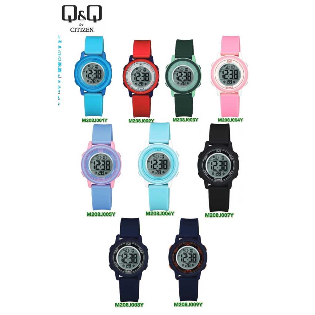 Q&Q Watch by Citizen M208 Kids Digital Watch with Stopwatch Alarm