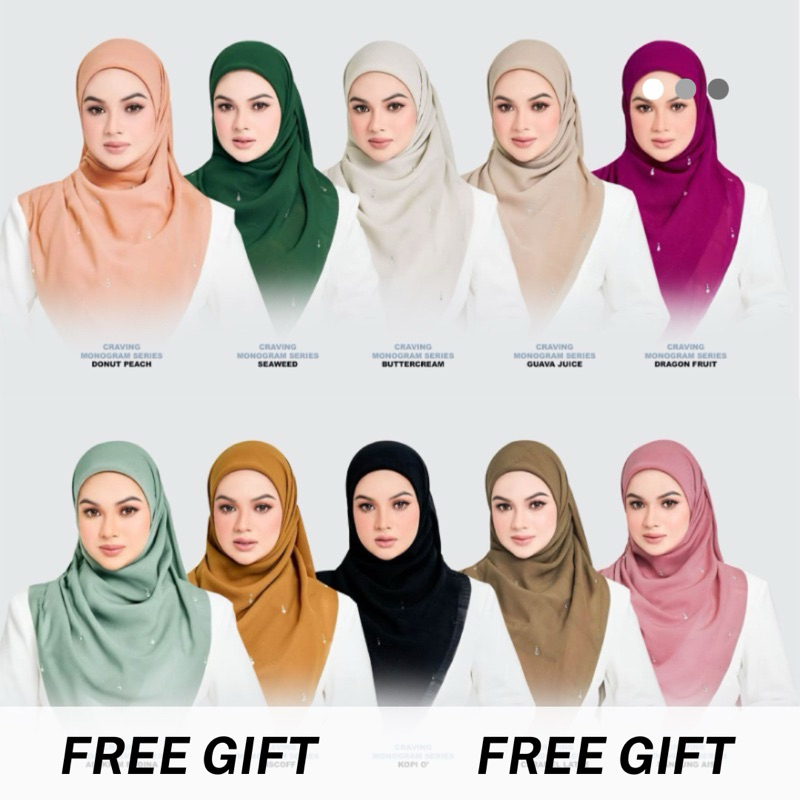 [ READY STOCK] Tudung Bawal Leeyanarahman PLAIN CRAVING MONOGRAM SERIES ...