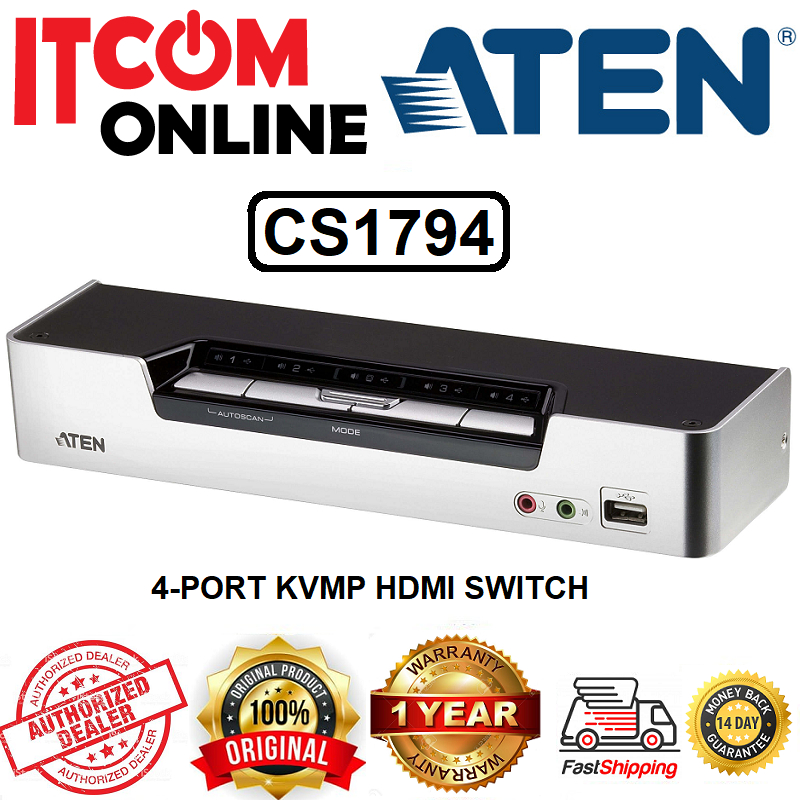 ATEN 4PORT KVMP HDMI SWITCH (CS1794) Shopee Malaysia
