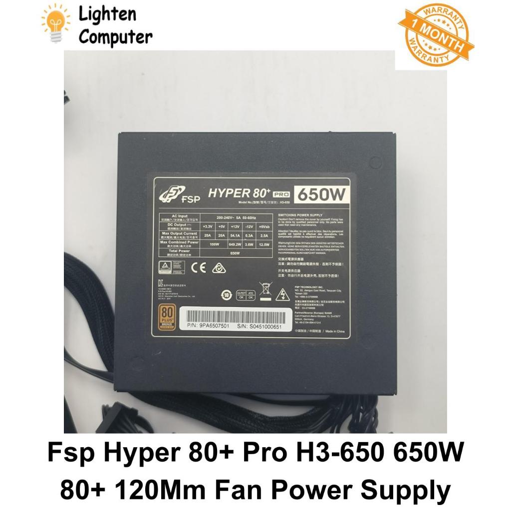 【USED】 Fsp Hyper 80+ Pro H3-650 650W 80+ 120Mm Fan Power Supply | ATX ...