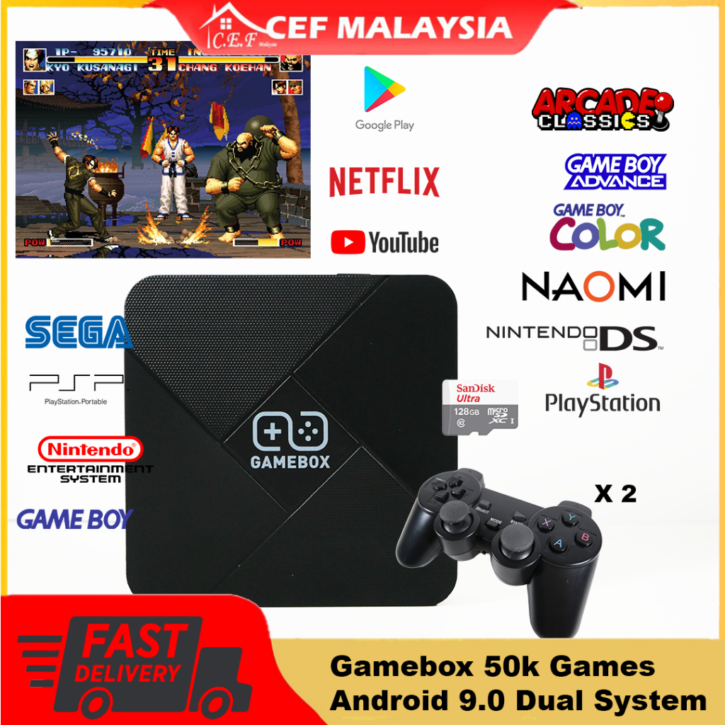 128GB Android TV box + GAME BOX G5 2in1 4K Game Console 45000+ Retro  Classic Game Dual Joystick | Shopee Malaysia