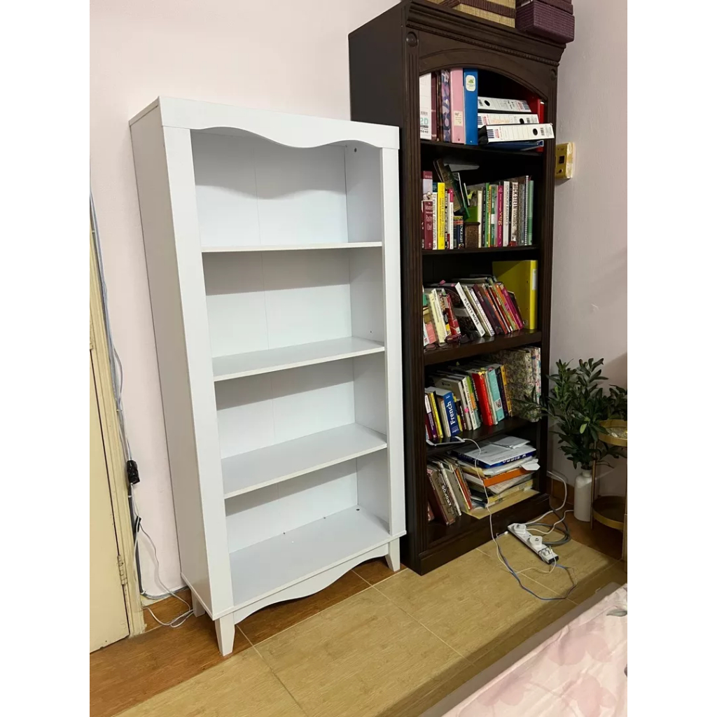 NALIZ White 4 Tier Book Rack Bookshelf Book Shelf Rack Display Cabinet ...
