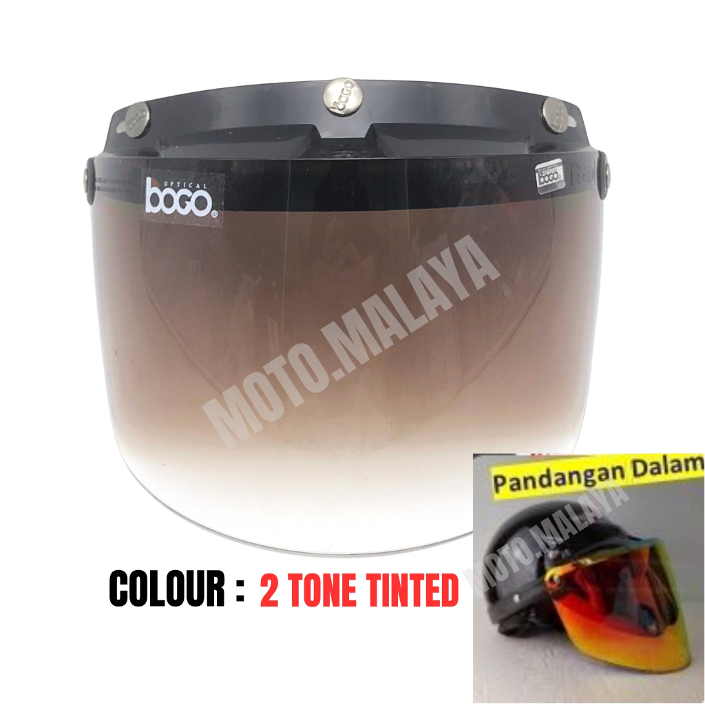 VISOR TINTED CERMIN HELMET 3 Pin Visor Siang Malam BOB HEATH (FORMs88
