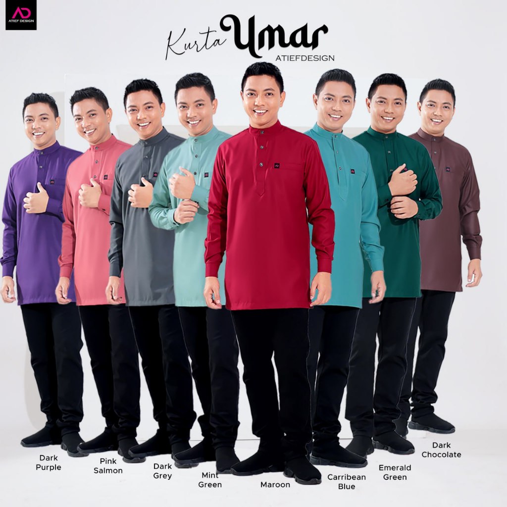 ATIEF DESIGN Signature Series: Kurta Umar Dewasa Cotton Sakura Ironless ...