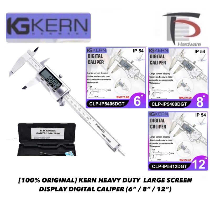 [100 ORIGINAL] KERN HEAVY DUTY LARGE SCREEN DISPLAY DIGITAL CALIPER (6