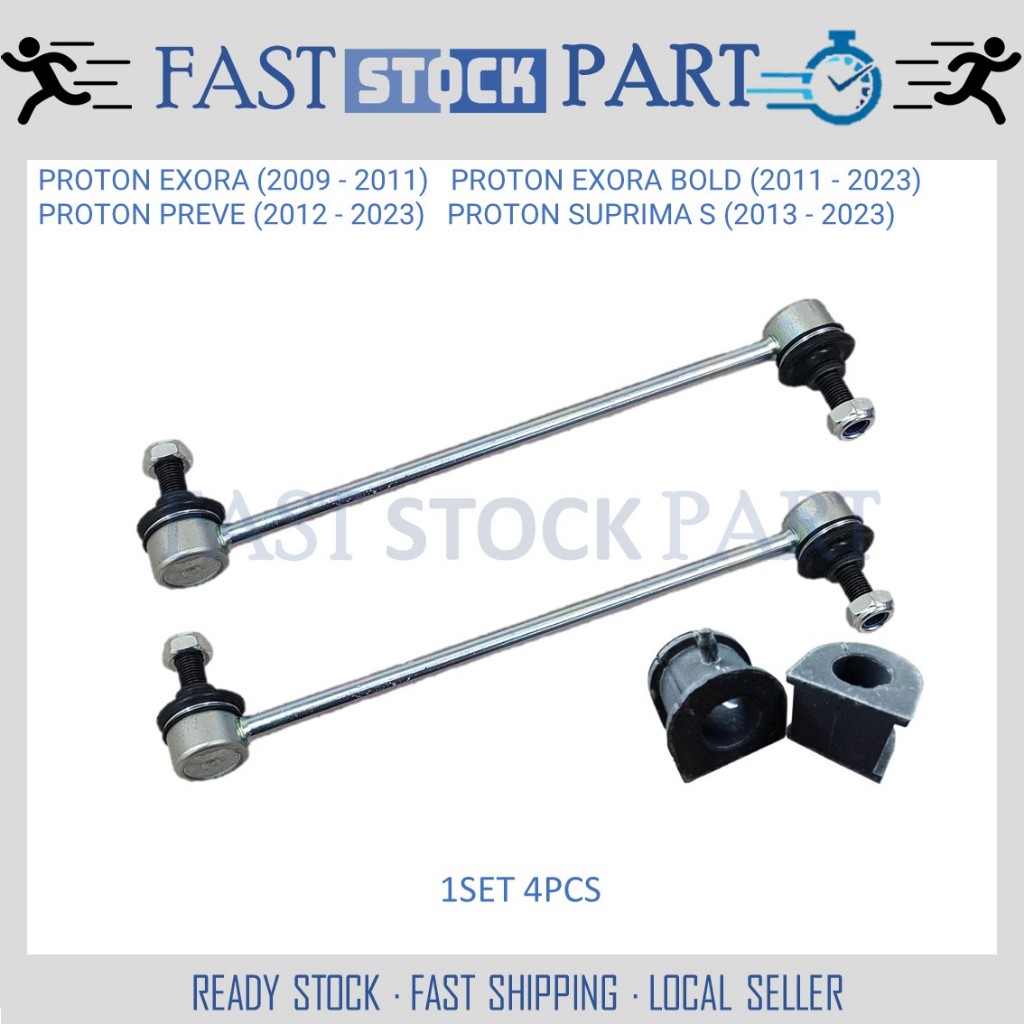 1SET 4PCS FRONT STABILIZER LINK AND BUSH PROTON EXORA / EXORA BOLD / PREVE / SUPRIMA S
