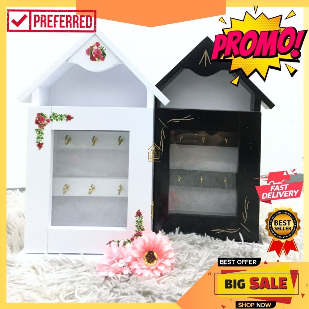 Rak Kunci Key Holder Tempat letak kunci Bentuk rumah mini vintage white ...