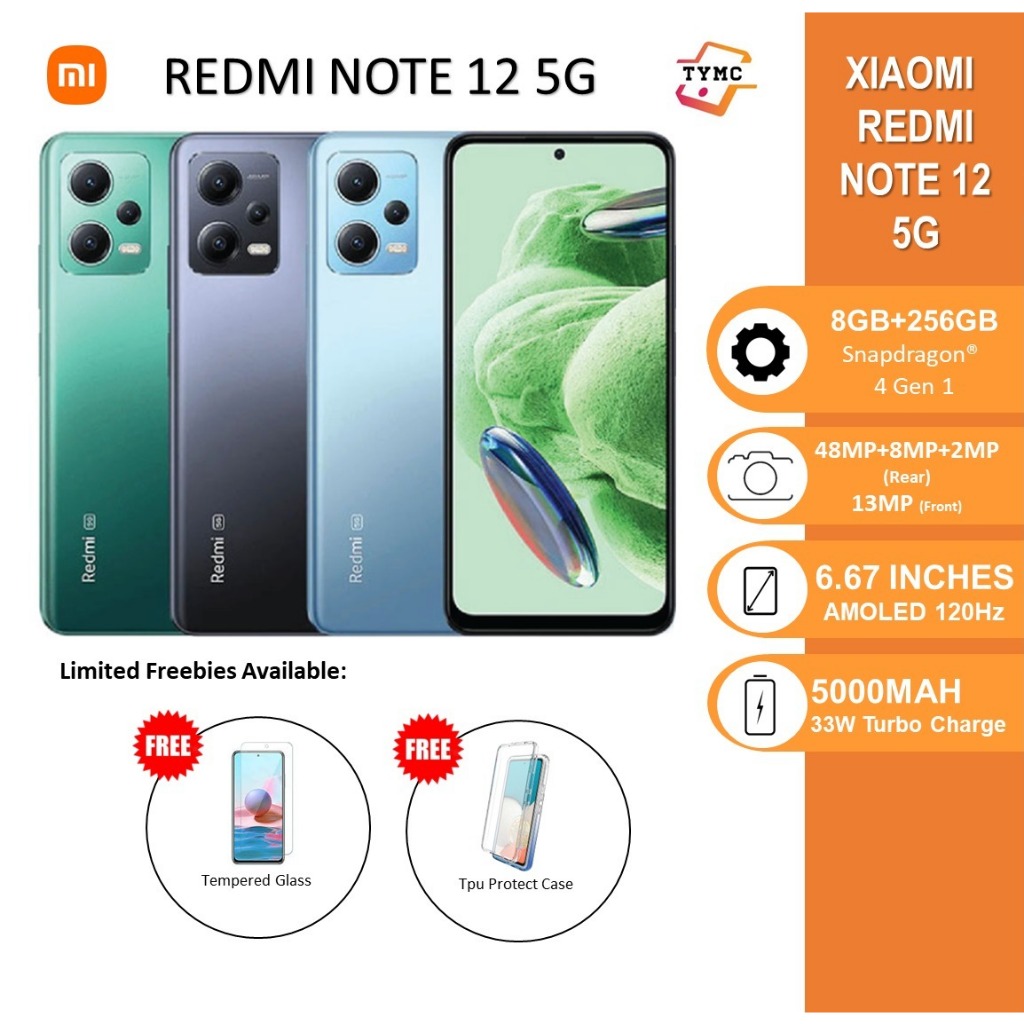 [ORIGINAL] XIAOMI REDMI NOTE 12 5G (8+256GB) | Shopee Malaysia