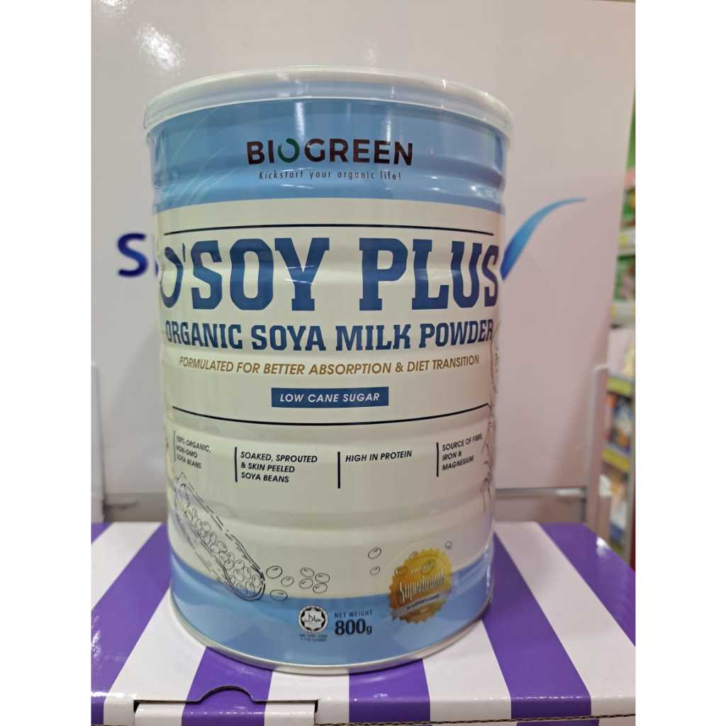Biogreen O'Soy Plus Soy Milk Powder (low sugar cane) 850g Shopee Malaysia