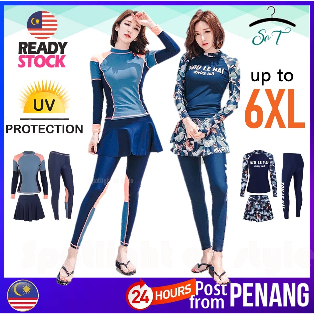 [88] Women Swimwear Swimming Suit Muslimah Diving Suits Long Pants