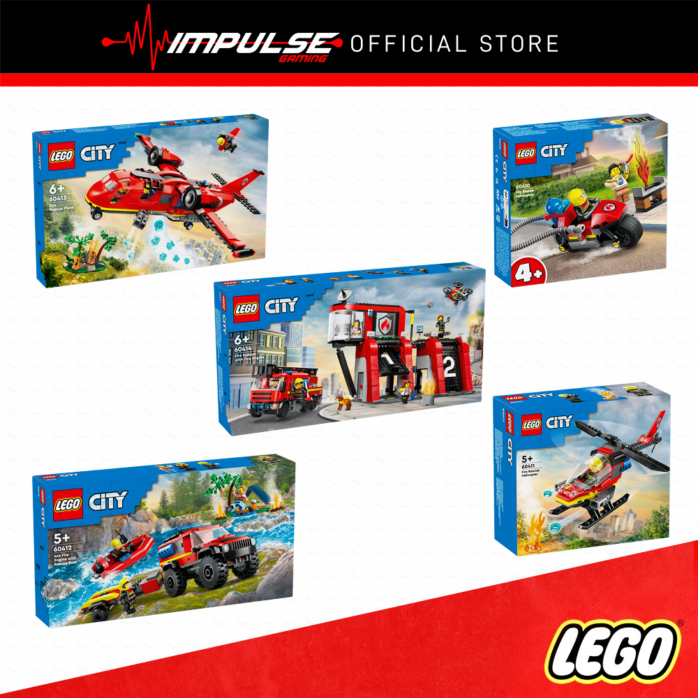 LEGO City Fire Series - Fire Rescue Motorycle , Helicopter , Plane ...