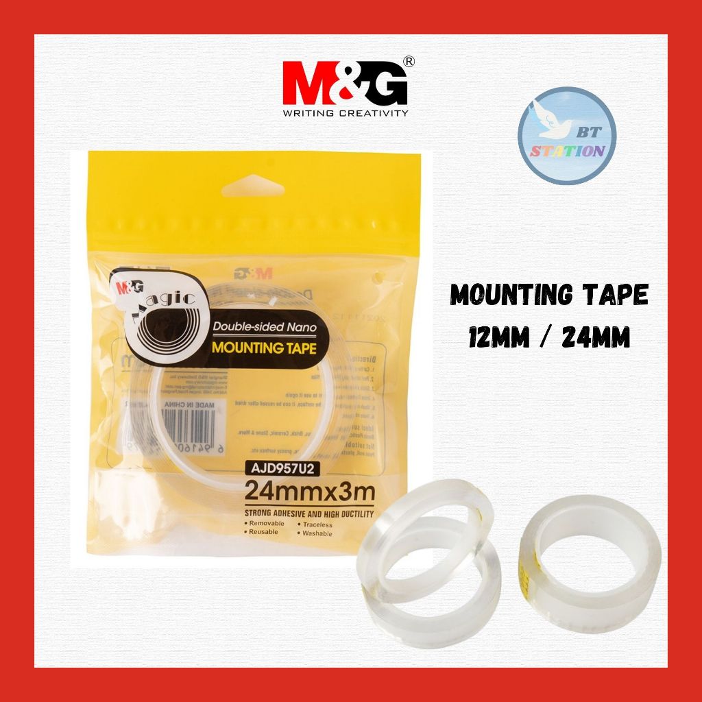 M&G Double Sided Nano Transaparent Mounting Tape 12mm/24mmx3M | Shopee ...