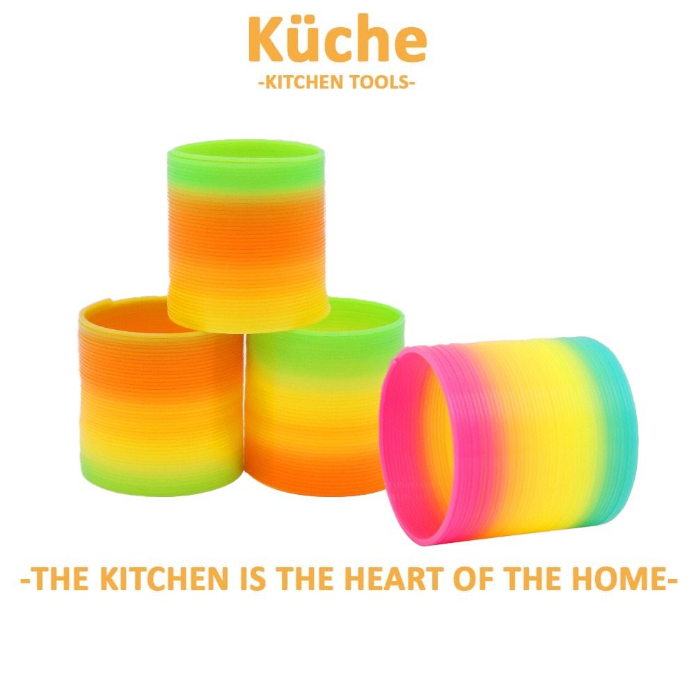KUCHE Colorful Rainbow Flexible Spring Bounce Toys Fun Decompression ...