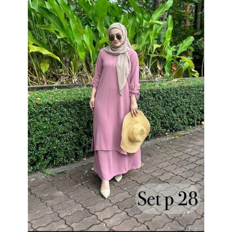 New Bella Suit Set Baju Muslimah Fashion Blouse Skirt Viral Ironless ...