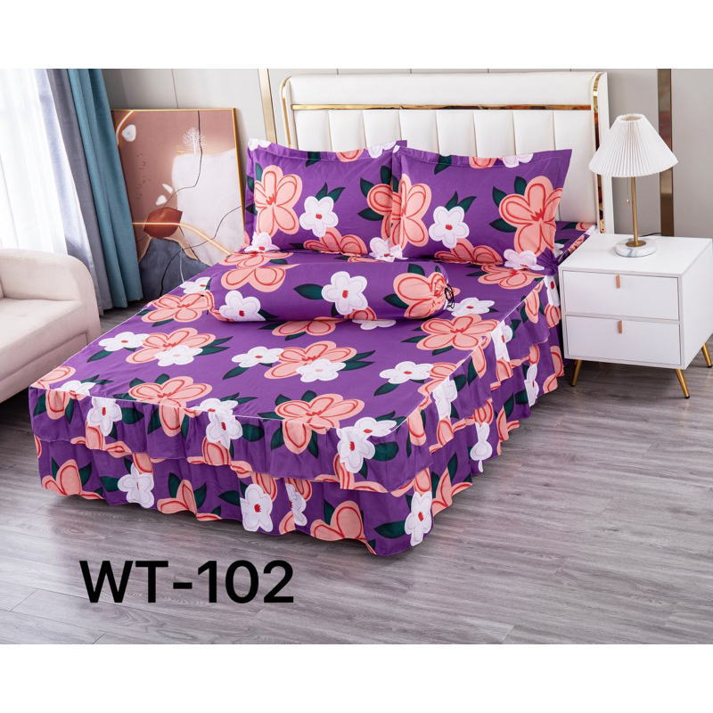 CADAR ROPOL 4 in 1 Fitted Bedsheet Floral Design / King /8 inci / 10 ...