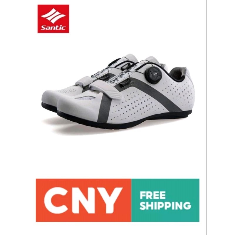 SANTIC Apollo Men Professional NonClip Cycling Shoes(White) Shopee