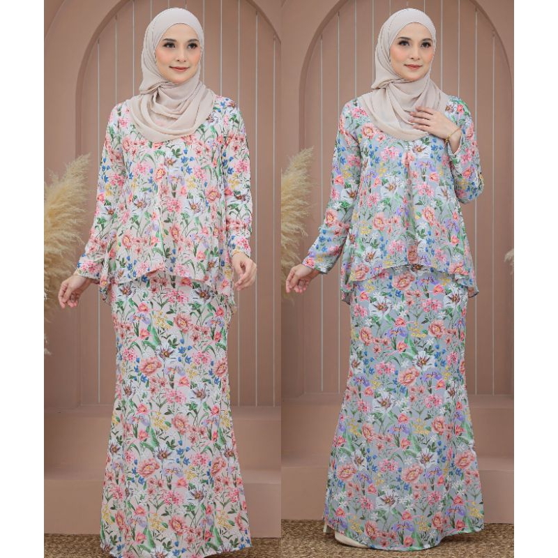 NEW CORAK bunga kecil2 ARABELLA DOLL KURUNG FLOWY NURSING Friendly S to ...