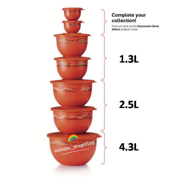 Limited Edition Tupperware Expression Bowl 200mL/1.3L/2.5L/4.3L ...