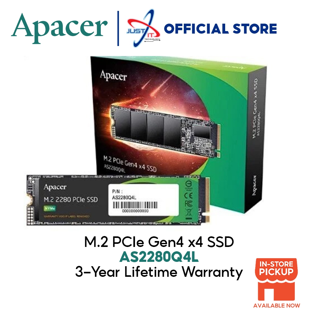 APACER AS2280Q4L M.2 PCIe Gen4 x4 SSD - (512GB / 1TB) | Shopee