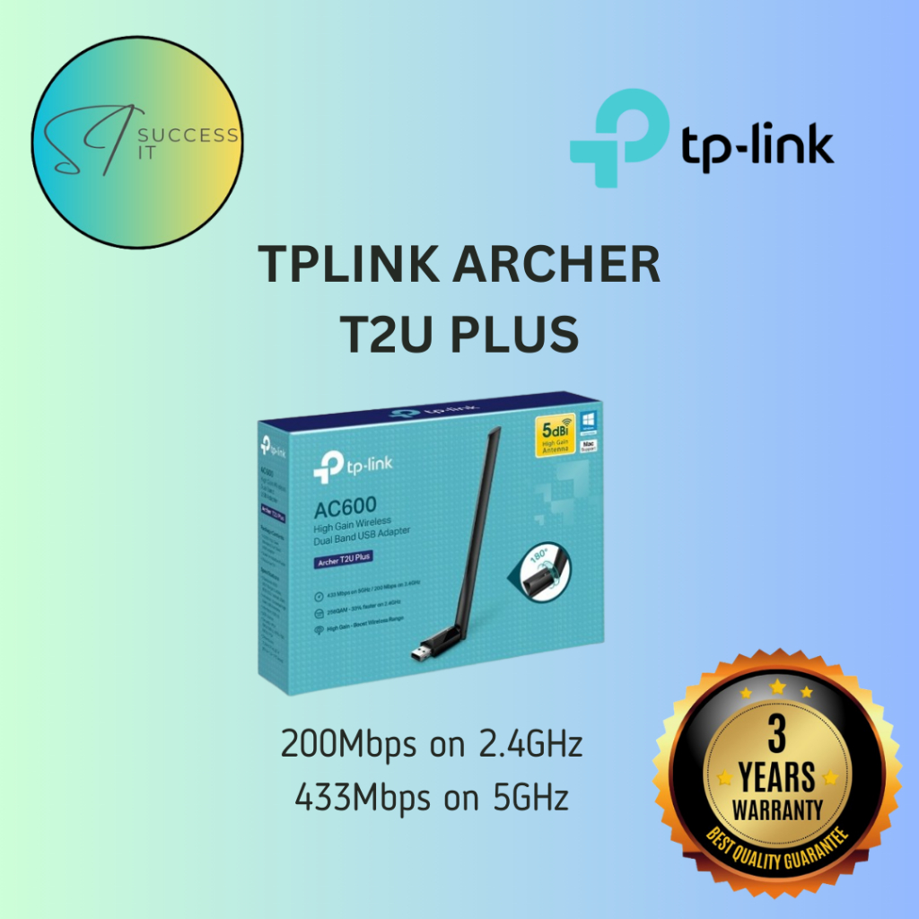 TP-LINK ARCHER T2U PLUS AC600 High Gain Wireless Dual Band USB Adapter ...