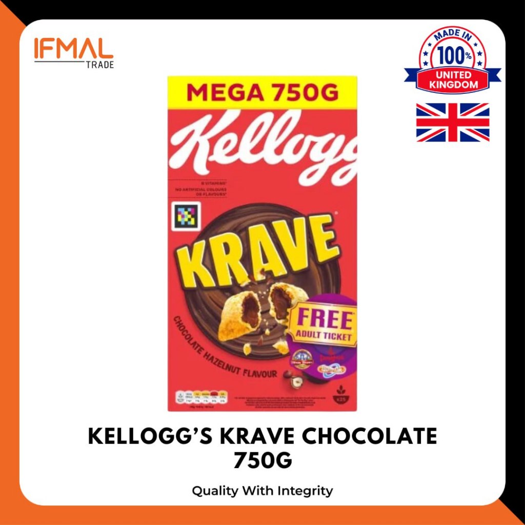 ( BUY 1 FREE 1 )Kellogg's Krave Chocolate Hazelnut Flavour 750g