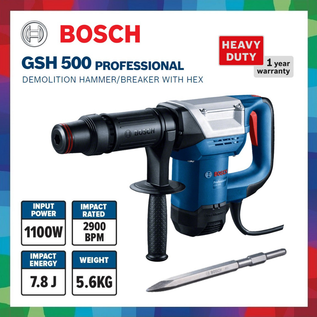 BOSCH GSH500 Demolition Hammer WITH HEX / GSH 500 Concrete Breaker ...