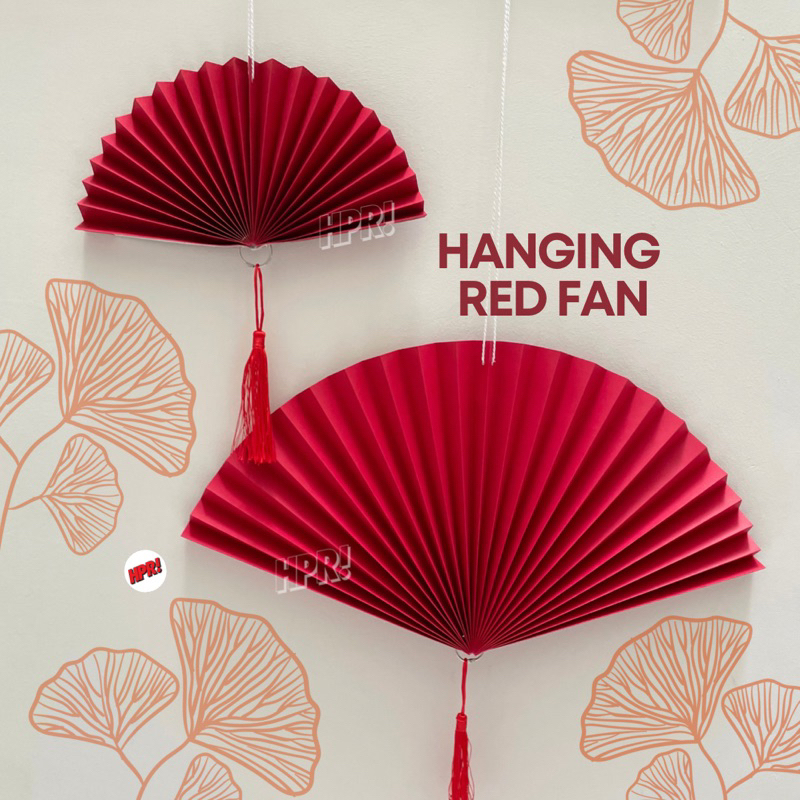 [🇲🇾 READY STOCK] Hanging Red Paper Fan with Tassel Chinese New Year