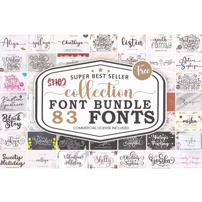 Font Bundles 83 Fonts | Super Best Seller Collection | Shopee Malaysia