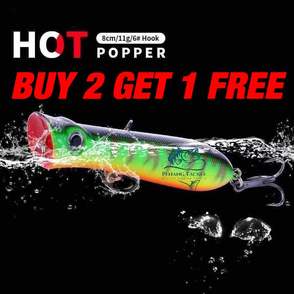 🇲🇾 Sea Floating Popper Fishing Lures Trolling Top-water 80mm / 10.7g