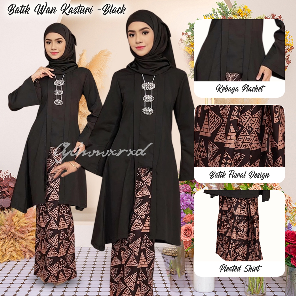 Baju Kebarung Batik Moden Baju Labuh Baju Raya 2024 Kebaya Moden Longgar Kebarung Labuh Ironless 5064