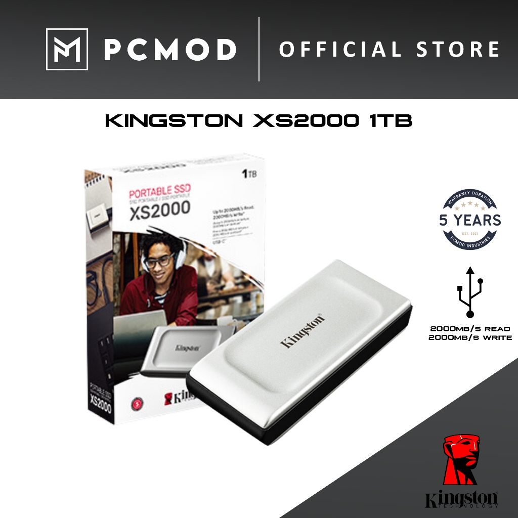 KINGSTON XS2000 External Solid State Drive (SSD) USB TypeC 3.2 Gen 2x2 Portable Drive 1TB