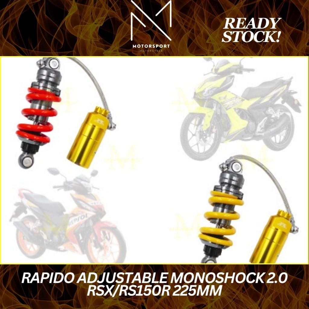 RAPIDO GAS MONOSHOCK ASJUSTABLE 2.0 FOR RS150R/RSX PNP MONOSHOCK WITH ...