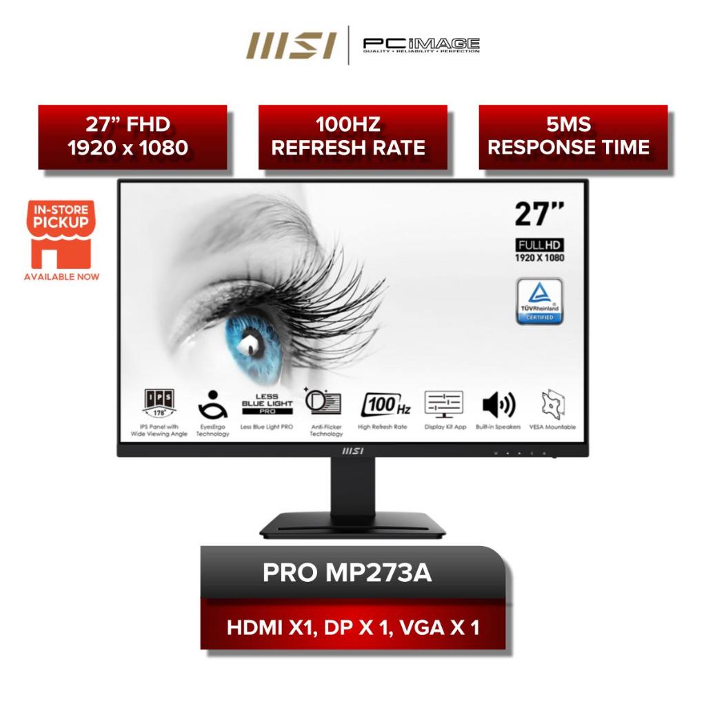 MSI PRO MP275 Monitor (27"/1920x1080/1MS/FHD/100HZ/IPS) MP273A/MP275