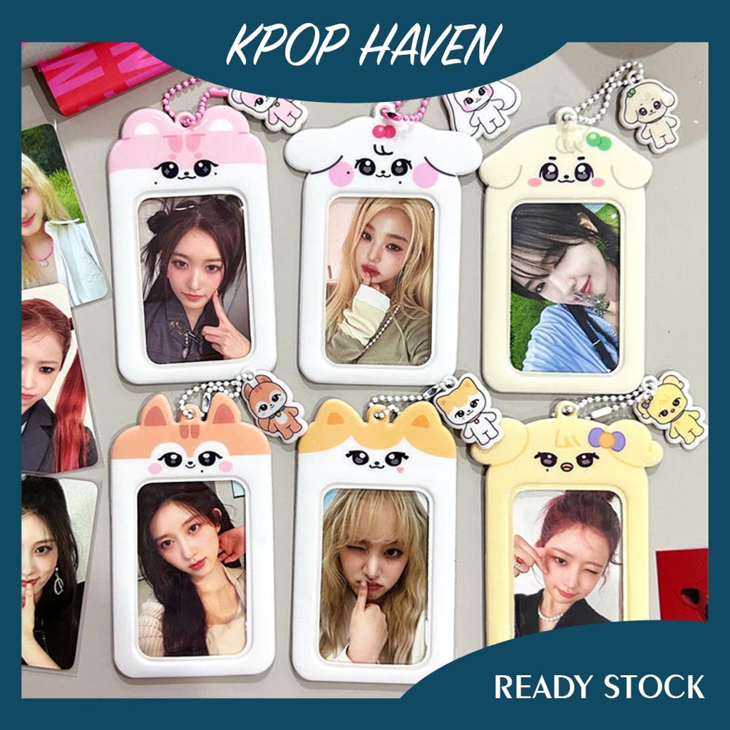 Ins Kpop Idol IVE Photocard Holder Cute Cartoon PVC Card Holder ...