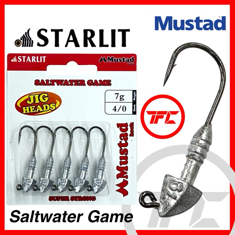 STARLIT Jig Head Super Strong Mustad Hook 5g / 7g / 10g Saltwater Game  Jighead SP Soft Plastic 1/0 2/0 3/0 4/0 5/0