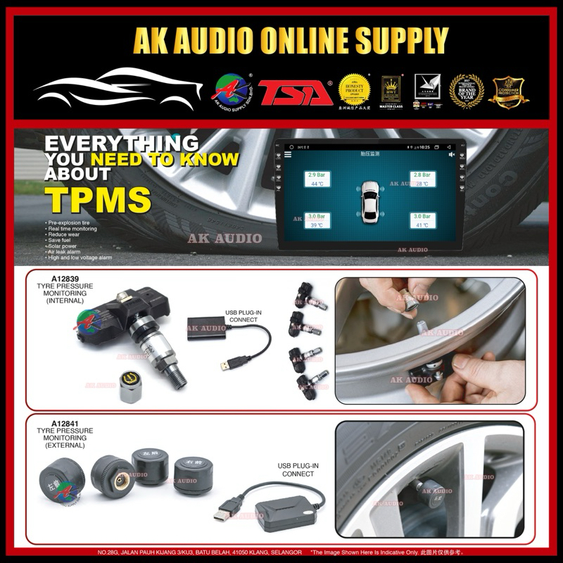 Wireless Tire Pressure Monitor 12V Car Tire Pressure Monitoring Intelligent System TPMS With 4 Internal Sensor Wireless Led Display Solar Waterproof Pressure Sensor