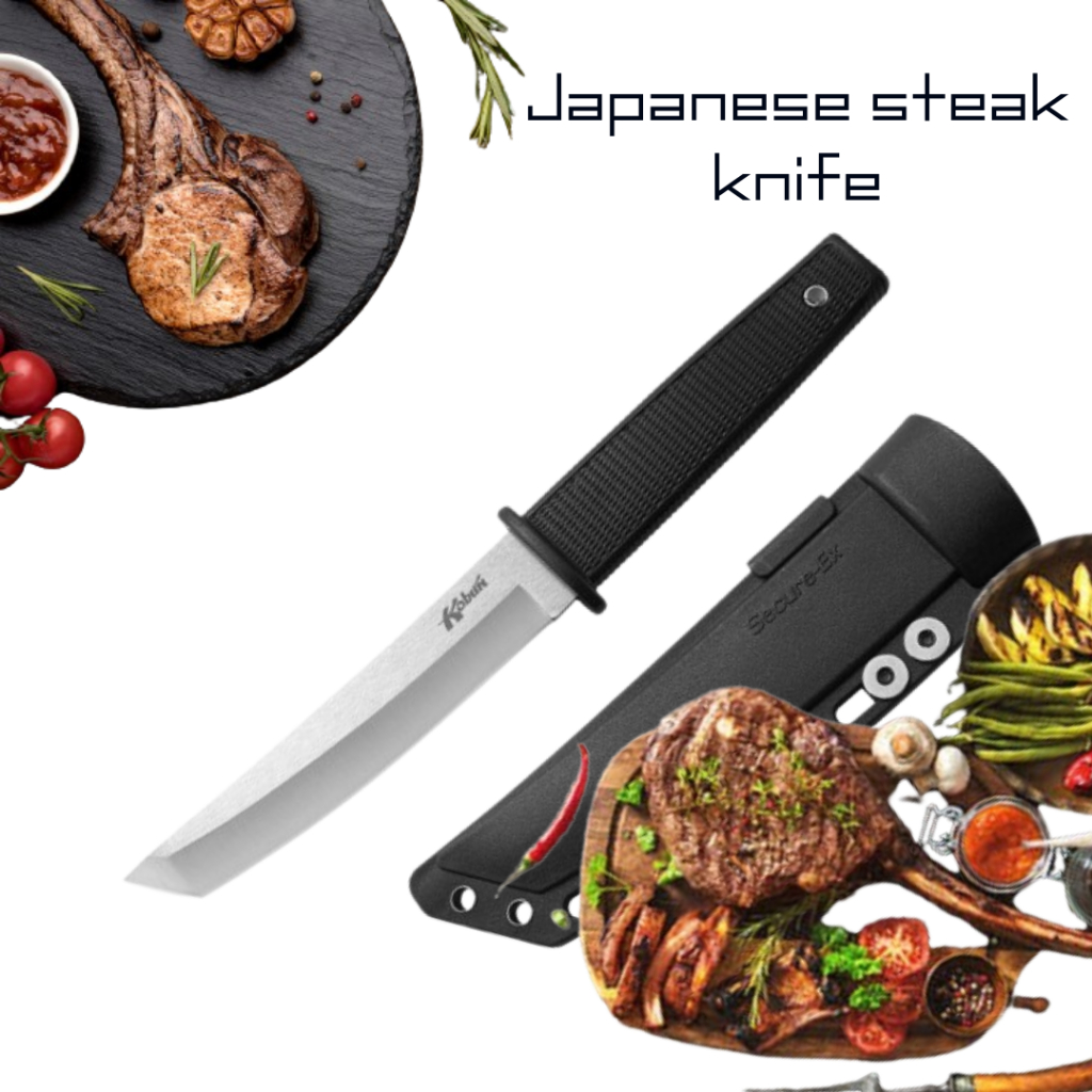 JAPANESE STEAK KNIFE COLD STEEL AUS 8A STAINLESS XL SIZE WITH SECUREEX